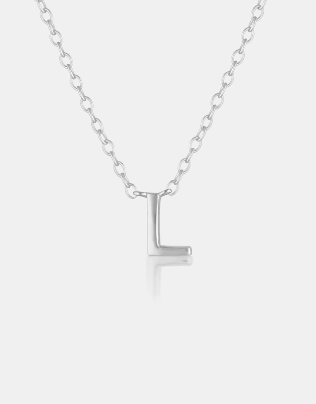 The Silver Collective - Petite A-Z Letter Necklace - L