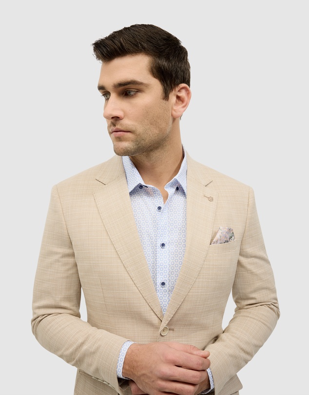 Politix - Single Breasted Textured Tailored Blazer