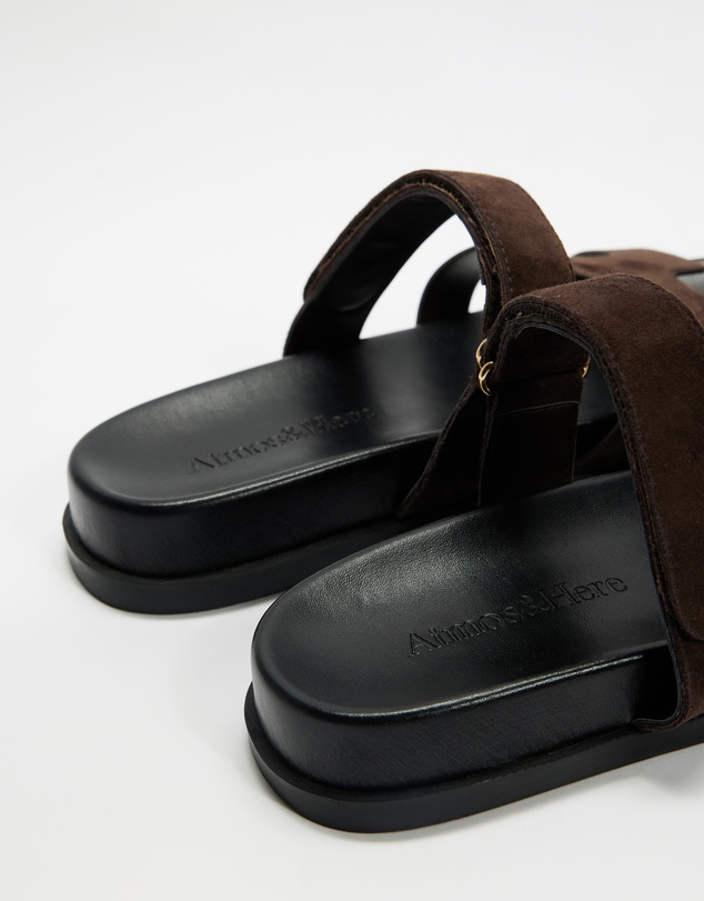Atmos&Here - Sienna Suede Chunky Leather Sandals