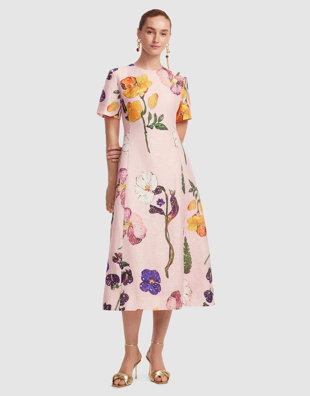 LEO LIN - Caroline Short Sleeve Midi Dress