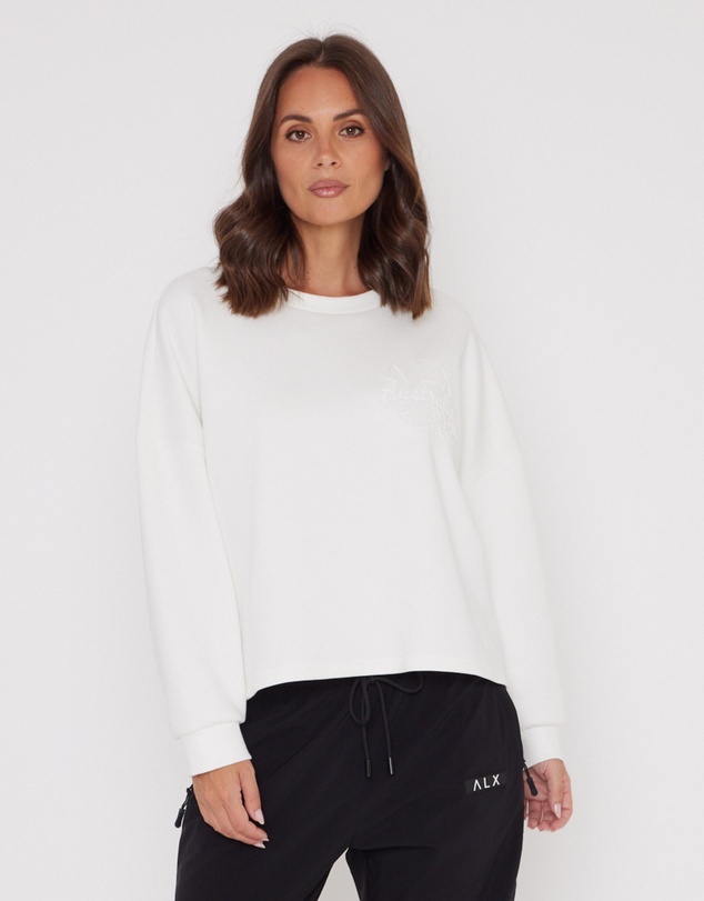 ALEXANDRA - Emby Long Sleeve Top White