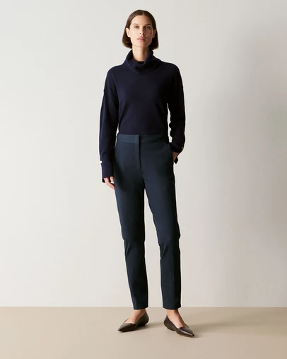 Trenery - Cotton Blend Bi-stretch Pant in Night Sky