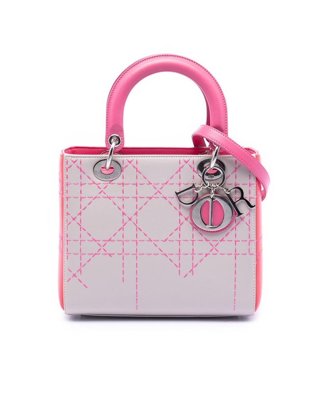 Pre-Loved by Azura Reborn - Pre-Loved Medium Tricolor Lambskin Macrocannage Stitched Lady Dior
