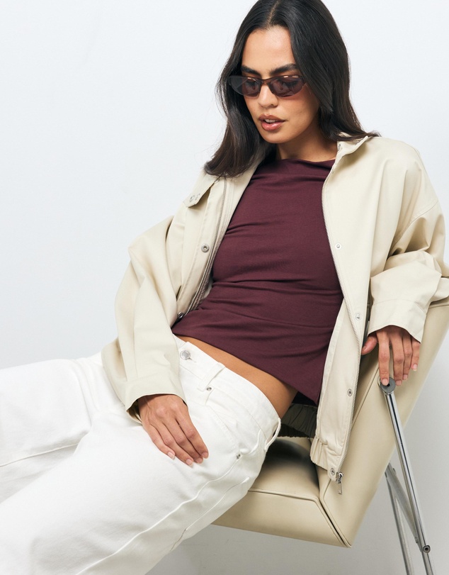 AERE - Tess Boat Neck T-Shirt