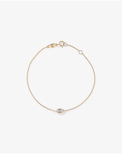 Michael Hill - Marquise Cut White Created Sapphire Bezel Bracelet in 10kt Yellow Gold