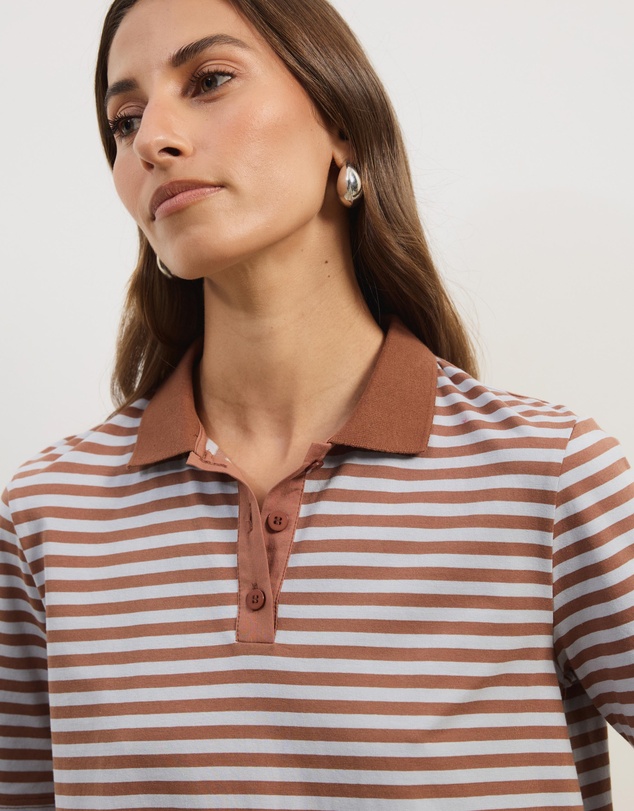 Atmos&Here - Lyra Short Sleeve Stripe Polo