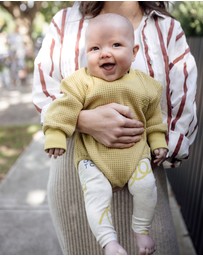 Olive & The Captain - Moss Waffle Sweater Romper