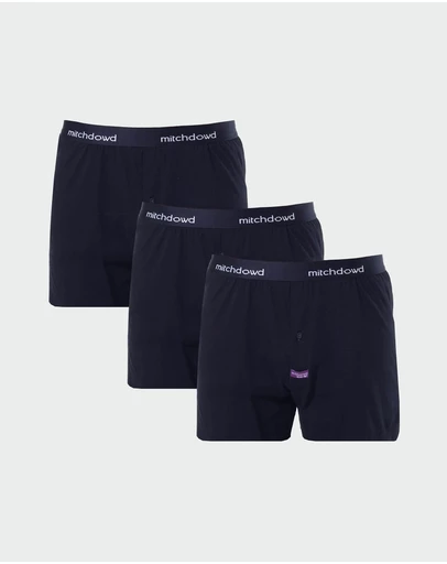 Mitch Dowd - Loose Fit Knit Boxer Shorts 3 Pack - Navy