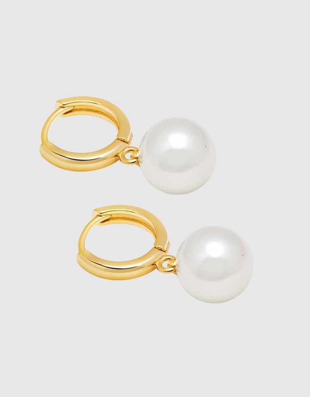 Nialaya Jewellery - Men's Pearl Drop Earrings