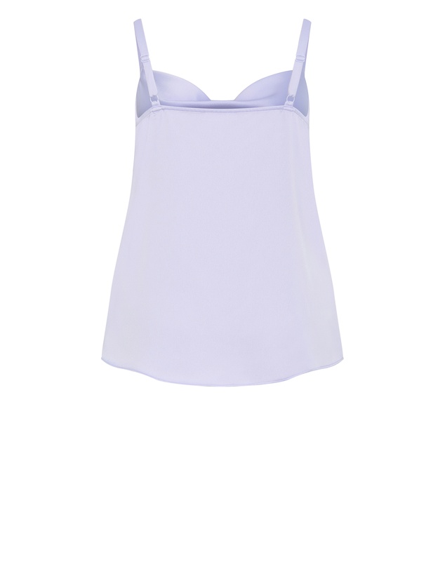 City Chic - Plus size Cowl Neck Satin Cami - lilac