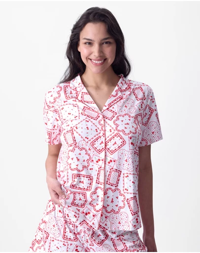 Bras N Things - Dealing Hearts Short Sleeve - Print