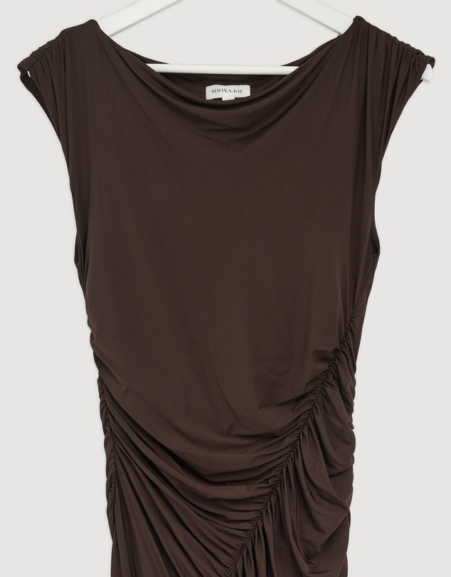 Revibe - Repaired Shona Joy Miro Gathered Maxi Dress - AU 12