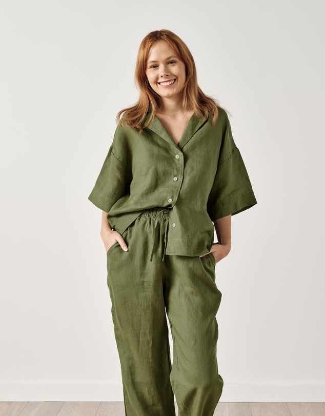 Linen House - Nimes Pure Linen Wide-Sleeved Shirt