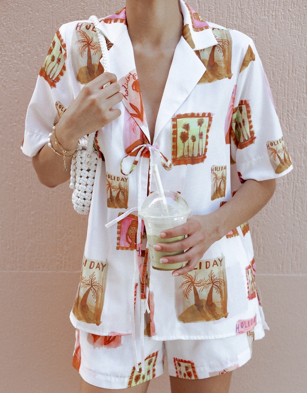 Petal & Pup - Aaliyah Tie Front Top - White Multi