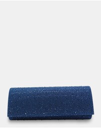 Morgan & Taylor - Noelle Diamante Clutch in Navy Blue
