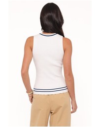 Petal & Pup - Marion Henley Knitted Tank Top - White