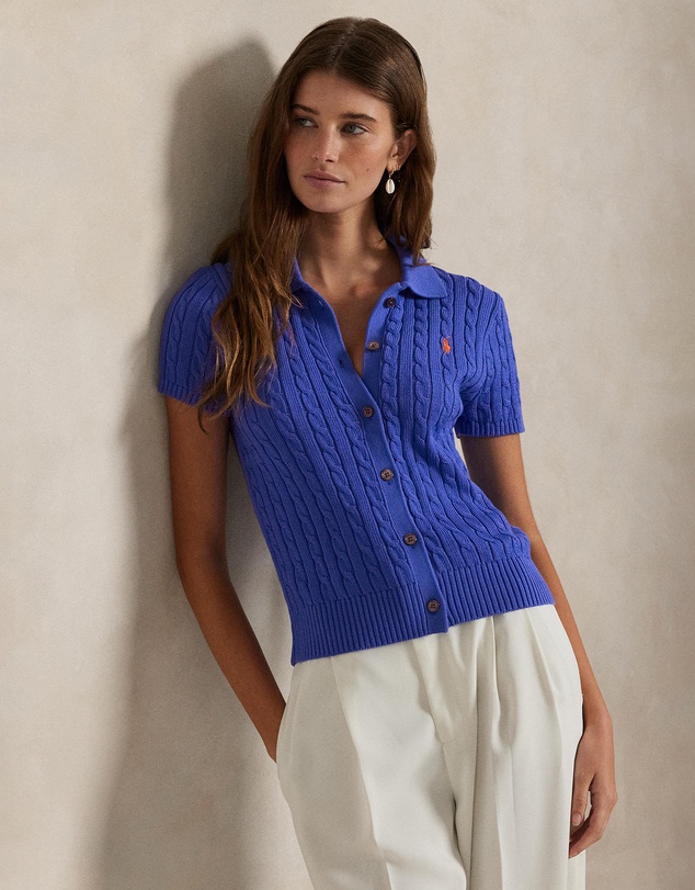 Polo Ralph Lauren - Cable Cotton Short-Sleeve Polo Cardigan