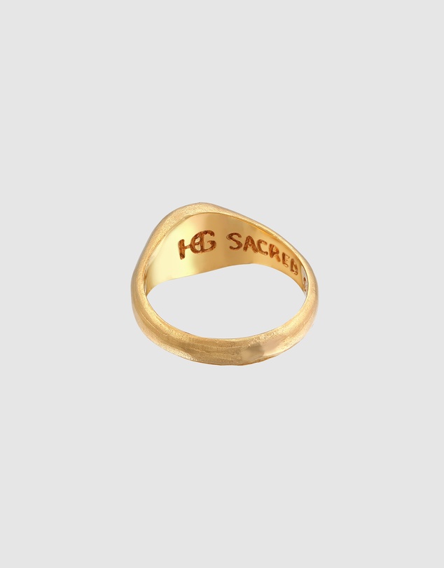 Haze & Glory - ICONIC EXCLUSIVE - Sacred Sun Signet Ring in Gold-Plated 925 Silver