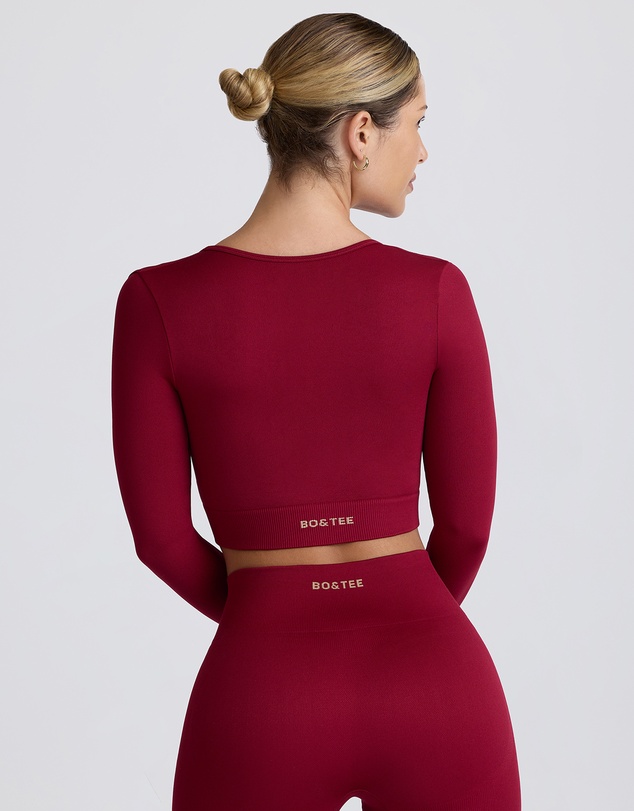 BO+TEE - Super Sculpt Seamless Long-Sleeve Crop Top