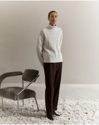 Trenery - Pintucked Pull On Pant in Coffee Bean