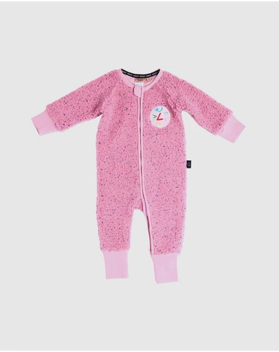 Kip&Co - Sprinkle Sherpa Long Sleeve Zip Romper - Babies