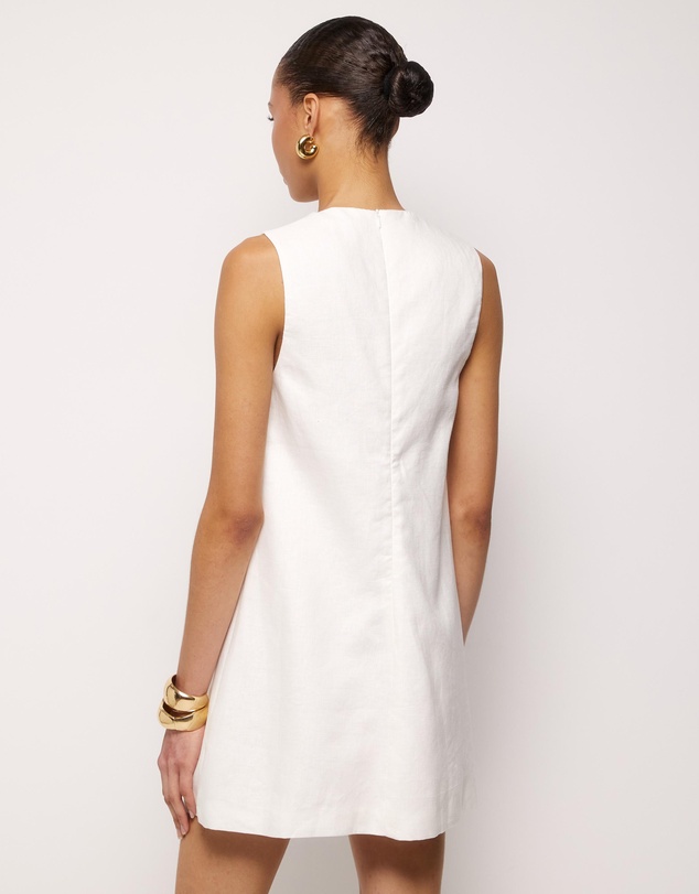 AERE - Haven Linen Beaded Mini Dress