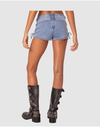 EDIKTED - Kenzy Micro Denim Shorts