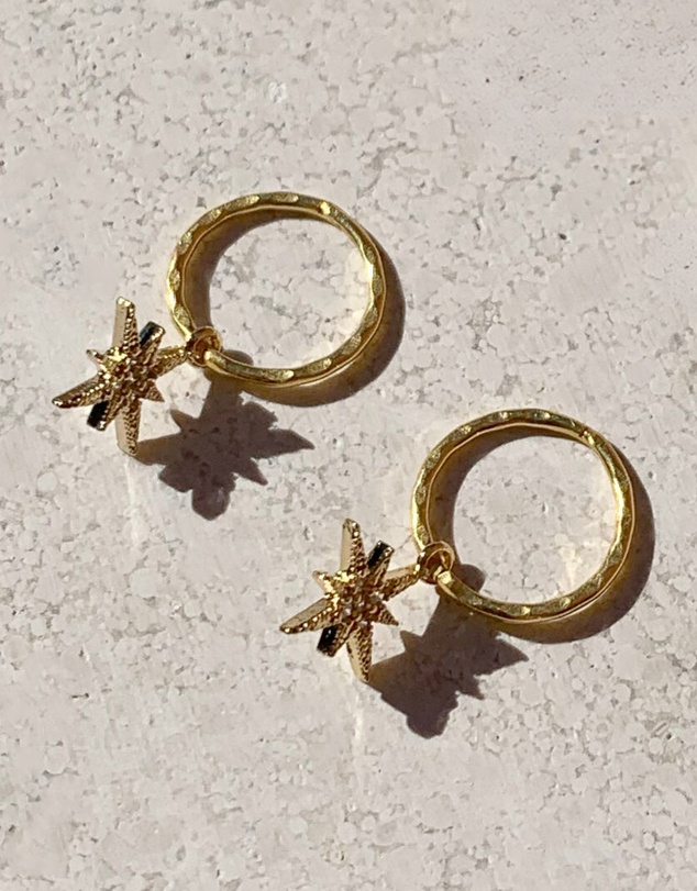 SAINT VALENTINE - North Star Mini Hoops - Gold