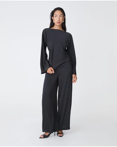 Forcast - Asma Satin Wide Leg Pants