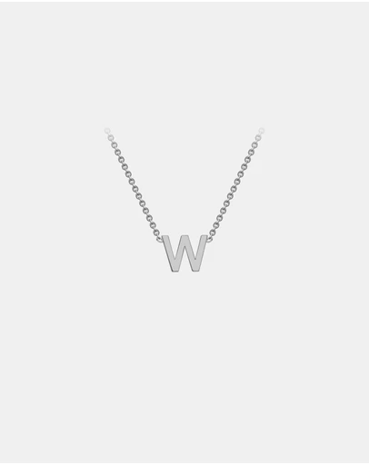 Zoe Olivia - 9K White Gold Initial W Necklace