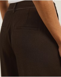 Atmos&Here - Mia Contrast Stitch Tailored Pants