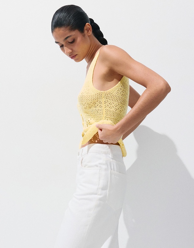 M.N.G - Crochet Buttoned Vest