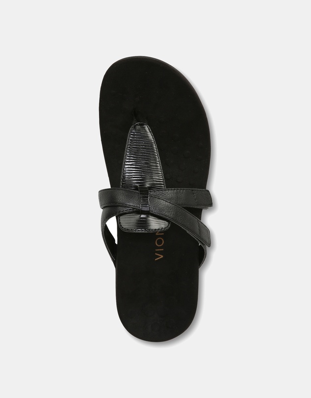 Vionic - Karley Toe Post Sandal - Black Wavy