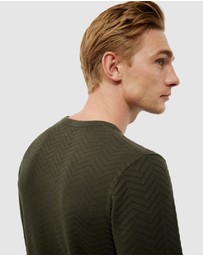 Politix - Lightweight Zig Zag Crew Neck Knit