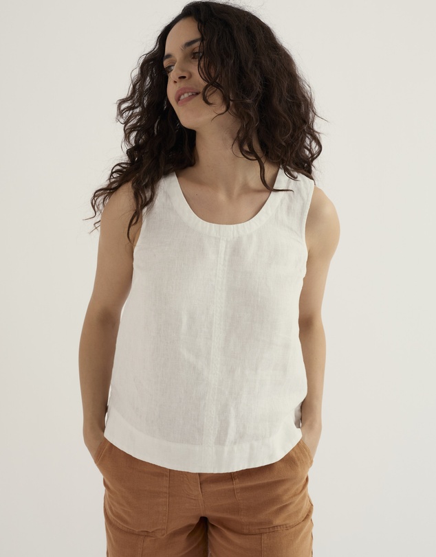 Seasalt - Seasalt Cornwall White Lighthouse Station Linen Vest