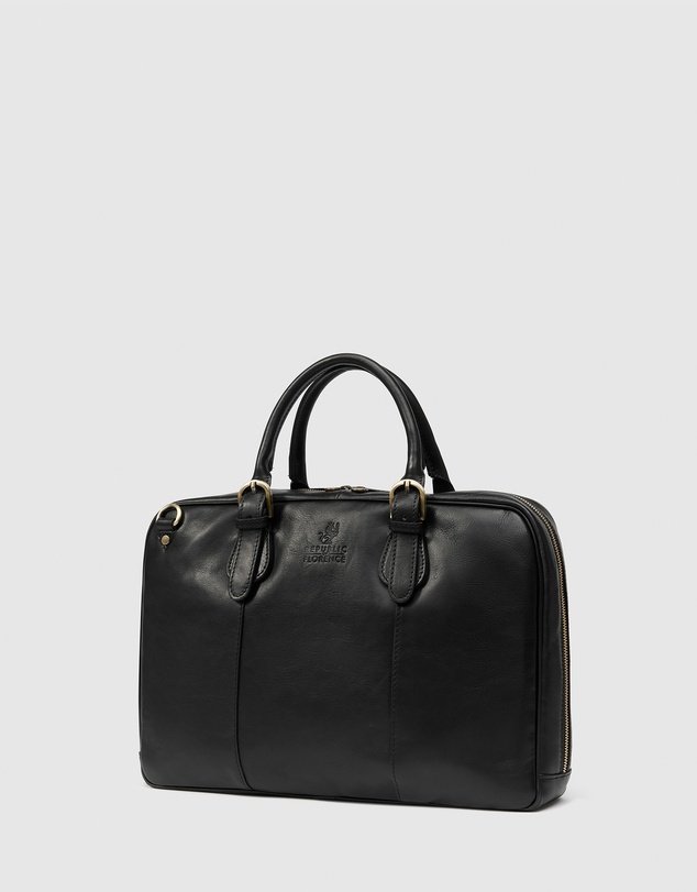 Republic of Florence - The Madrid Matt Black Briefcase