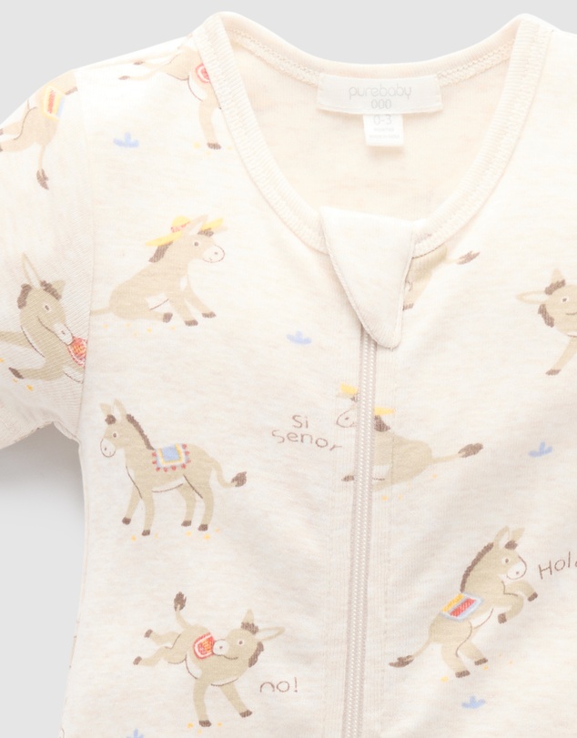 Purebaby - Rib Short Sleeve Growsuit -Kids-Babies