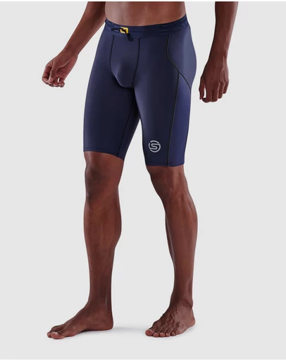 SKINS - SKINS Compression Men's Series-3 Running/Gym Half Tight Navy Blue