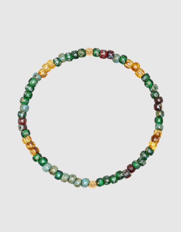 Nialaya Jewellery - Wristband With Green Japanese Miyuki Beads