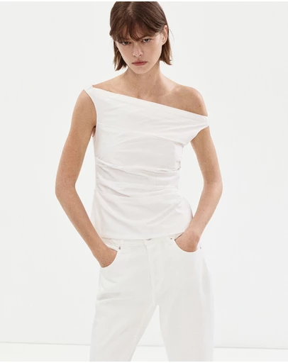 M.N.G - Draped Cotton Top