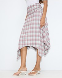 Dazie - Hamilton Hanky Hem Check Midi Skirt
