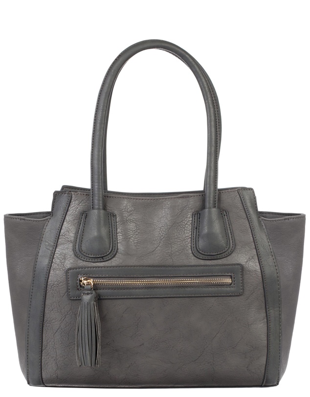 Zalora - Tonal Coloured Bag With Front Zipper Pocket & Tassel