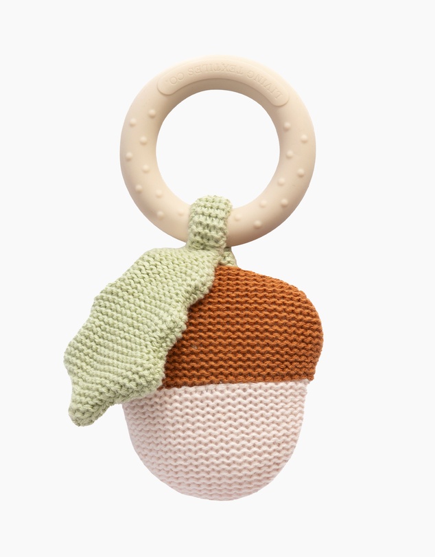Living Textiles - Acorn Teething Ring Rattle