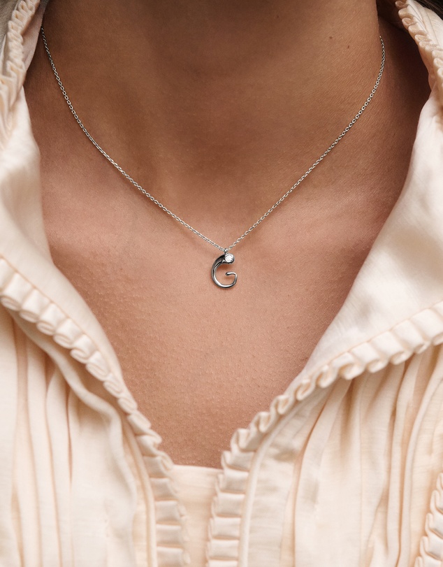 PDPAOLA - Initial 2026 G Silver Pendant Necklace