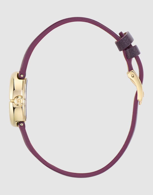 Furla - Furla Miasfera Iconic 24mm Purple Leather Strap Watch
