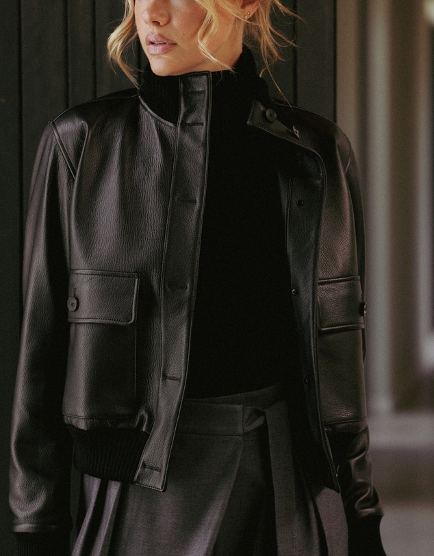 IDA+S - Isolde Leather Bomber Jacket