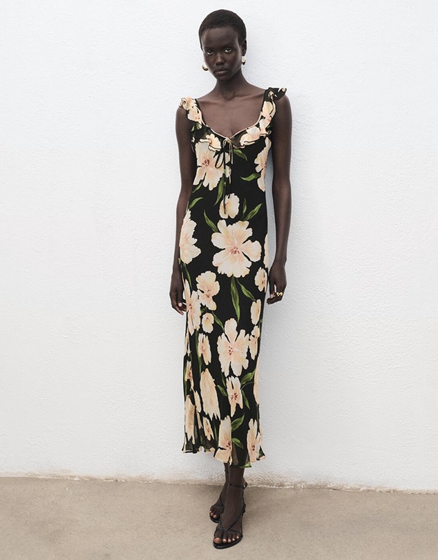 M.N.G - Floral-Print Dress With Ruffle Detail