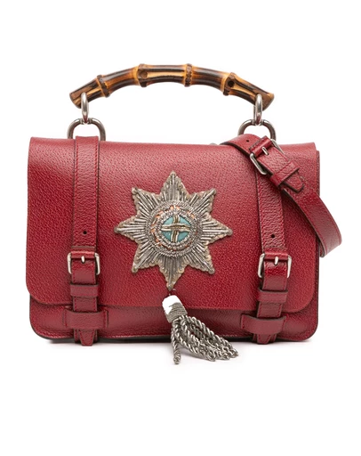 Pre-Loved by Azura Reborn - Pre-Loved Leather Bamboo Convertible Top Handle Bag