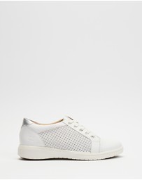 Mia Vita - Belinda Lace-Up Casual Sneaker - White Laser