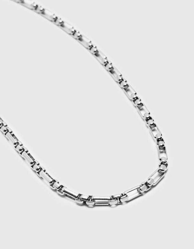 Nialaya Jewellery - Men's Stainless Steel Modern Figaro Belcher Chain